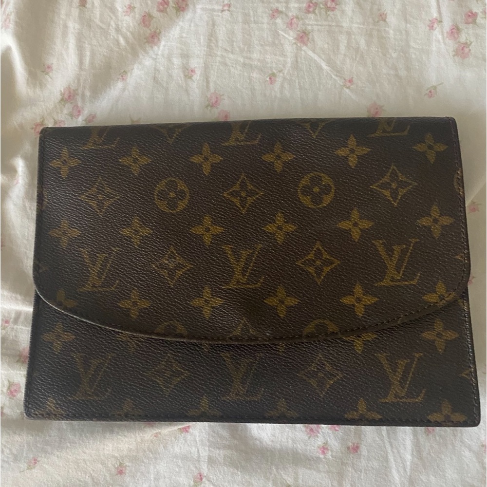 Louis Vuitton Brown and Monogram Pouch